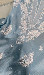 Load image into Gallery viewer, Navedaa Women's Lakhnavi Handcrafted Mul Chanderi Unstitched Kurta And Dupatta Set- HONC0362579