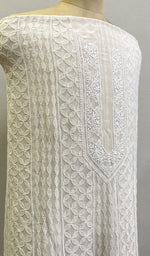 Load image into Gallery viewer, Lucknowi Handcrafted Pure Georgette Chikankari Unstitched Men&#39;s Kurta Fabric - HONC0134805
