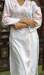 Load image into Gallery viewer, Women's Lucknowi Handcrafted Cotton Chikankari Kurti - HONC0276956