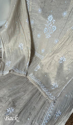 Load image into Gallery viewer, Women's Lakhnavi Handcrafted Tissue Chanderi Semi - Stitched Kurta And Dupatta Set - HONC0297192