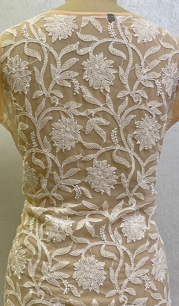 Women's Lucknowi Handcrafted Faux-Georgette Chikankari Top- HONC0140438
