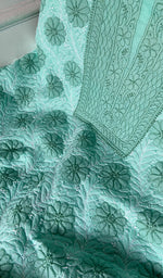 Load image into Gallery viewer, Women's Lakhnavi Handcrafted Cotton Unstitched Chikankari Suit Material - HONC0365121