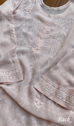 将图像加载到图库查看器中, Women's Lakhnavi Handcrafted Viscose Georgette Chikankari Kurti- HONC0261381