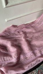 Load image into Gallery viewer, Women's Lakhnavi Handcrafted Mul Chanderi Unstitched Chikankari Full Suit - HONC0334735