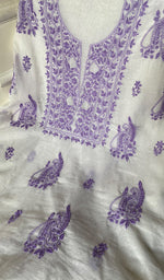 将图像加载到图库查看器中, Women's Lakhnavi Handcrafted Mul Chanderi Kurta And Dupatta Set - HONC0263965