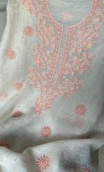 Load image into Gallery viewer, Women's Lakhnavi Handcrafted Mul Chanderi UnStitched Kurta And Dupatta Set - HONC0317813