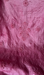 将图像加载到图库查看器中, Pink Tussar Silk Chikankari Kurta And Dupatta Set