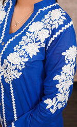 Load image into Gallery viewer, khayal Women's Lakhnavi Handcrafted Cotton Chikankari Kurti And Plazzo Set - HONC0323934