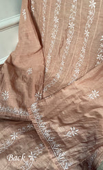 Load image into Gallery viewer, Women's Lakhnavi Handcrafted Chanderi Silk Semi - Stitched Anarkali And Dupatta Set - HONC0273163