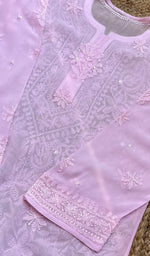 Load image into Gallery viewer, Safiya Women's Lakhnavi Handcrafted Viscose Georgette Chikankari Kurti- HONC0276115