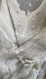 Load image into Gallery viewer, Women's Lakhnavi Handcrafted Mul Chanderi Semi - Stitchd Kurta And Dupatta Set - HONC0322140