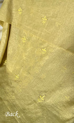 Load image into Gallery viewer, Women's Lakhnavi Handcrafted Tissue Chanderi Unstitched Chikankari Kurta And Dupatta Set - HONC0248436