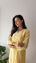 Load image into Gallery viewer, Women's Lakhnavi Handcrafted Modal Cotton Chikankari Kurti And Plazzo Set - HONC0371322