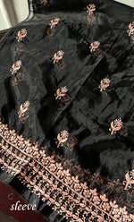 Load image into Gallery viewer, Charvi Women's Lakhnavi Handcrafted Organza Chikankari Unstitched Kurti Fabric - HONC0336183