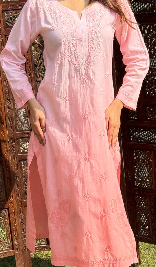Mehreen Women's Lucknowi Handcrafted Cotton Chikankari Kurti - HONC0204309
