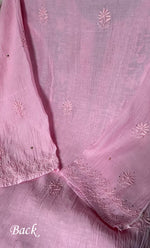 Load image into Gallery viewer, Women's Lakhnavi Handcrafted Mul Chanderi Semi - Stitched Kurta And Dupatta Set- HONC0286656