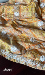 Load image into Gallery viewer, Women's Lakhnavi Handcrafted Cotton Chikankari Unstitched Kurti Fabric - HONC0284379