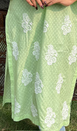 Load image into Gallery viewer, Green Lucknowi Chikankari kurtas for women