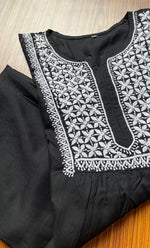 将图像加载到图库查看器中, Women's Lucknowi Handcrafted Modal Cotton Chikankari Kurti - HONC0298736