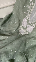 将图像加载到图库查看器中, Women's Lakhnavi Handcrafted Mul Chanderi Unstitched Kurta And Dupatta Set- HONC0355598