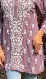 Load image into Gallery viewer, Fariah Women's Lakhnavi Handcrafted Modal Cotton Chikankari Top - HONC0247400