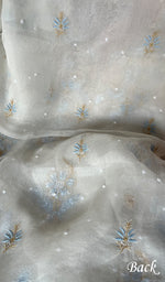 将图像加载到图库查看器中, Women's Lakhnavi Handcrafted Pure Organza Chikankari Unstitched Kurta And Dupatta Set- HONC0283105