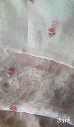 将图像加载到图库查看器中, Women's Lakhnavi Handcrafted Pure Organza Chikankari Unstitched Kurta And Dupatta Set- HONC0271903