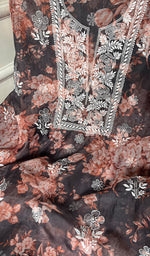 Load image into Gallery viewer, Disha Women's Lakhnavi Handcrafted Organza Chikankari Unstitched Kurta And Dupatta Set - HONC0211543