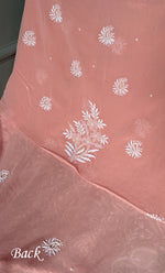 Load image into Gallery viewer, Women's Lakhnavi Handcrafted Pure Silk Georgette Chikankari Kurta And Dupatta Set - HONC0291001