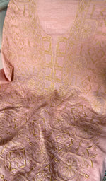 Load image into Gallery viewer, Women's Lakhnavi Handcrafted Chanderi Silk Unstitched Chikankari Full Suit - HONC0342149