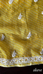 将图像加载到图库查看器中, Women's Lakhnavi Handcrafted Kota Cotton Chikankari Unstitched Kurti Fabric - HONC0268835