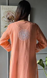 将图像加载到图库查看器中, Women's Lakhnavi Handcrafted Kota Cotton Chikankari Kurti - HONC0306070