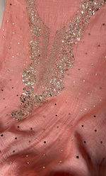 将图像加载到图库查看器中, Women's Lakhnavi Handcrafted Mul Chanderi Unstitched Chikankari Full Suit Material - HONC0320777