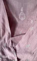 Load image into Gallery viewer, Women's Lakhnavi Handcrafted Mul Chanderi Semi - Stitched Anarkali And Dupatta Set - HONC0284741