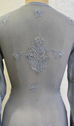 将图像加载到图库查看器中, Women's Lakhnavi Handcrafted Viscose Georgette Chikankari Kurti - HONC0139812