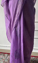 将图像加载到图库查看器中, Women's Lakhnavi Handcrafted Mul Chanderi Chikankari Saree - HONC0321336