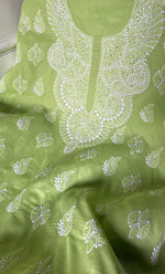 Load image into Gallery viewer, Women's Lakhnavi Handcrafted Unstitched Cotton Chikankari Suit Material - HONC0333967
