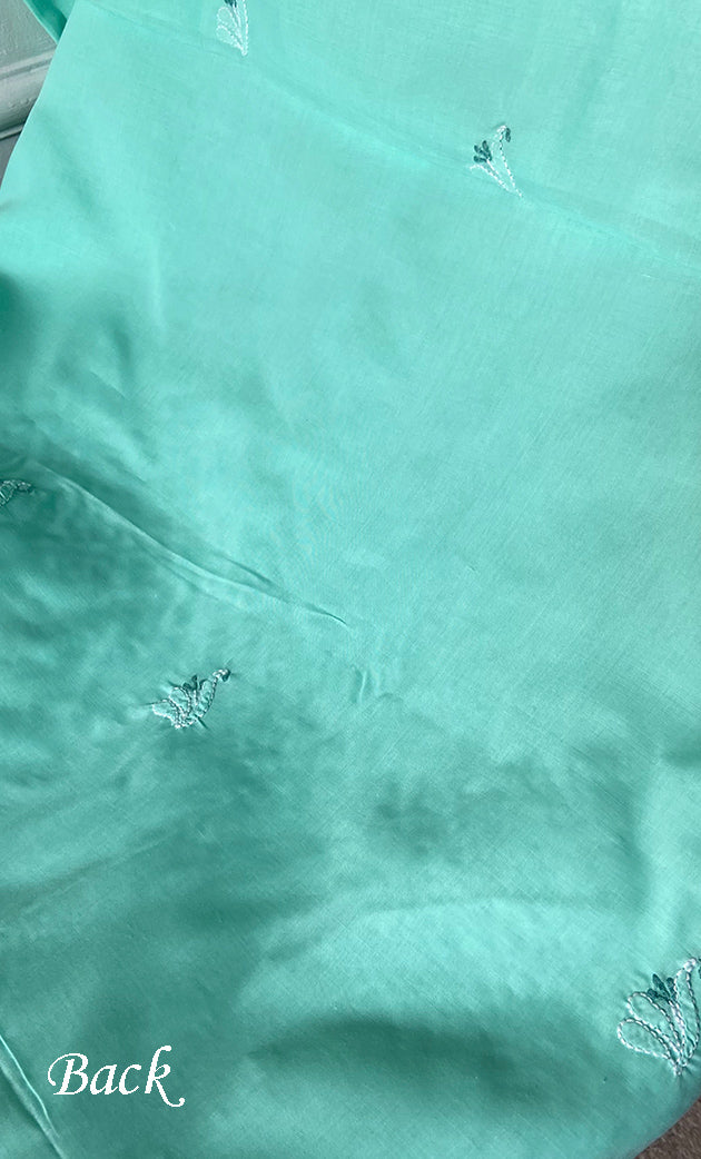 Women's Lakhnavi Handcrafted Unstitched Cotton Chikankari Suit Material - HONC0316589