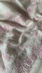 Load image into Gallery viewer, Shirin Women's Lakhnavi Handcrafted Mul Chanderi Unstitched Kurta And Dupatta Set - HONC0249185