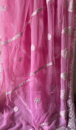 将图像加载到图库查看器中, Samaira Women's Lucknowi Handcrafted Faux-Georgette Chikankari Saree - HONC0223875