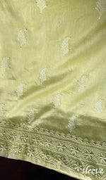 Load image into Gallery viewer, Women's Lakhnavi Handcrafted Chanderi Silk Chikankari Unstitched Kurti Fabric - HONC091933