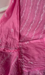 Load image into Gallery viewer, Women's Lakhnavi Handcrafted Chanderi Silk Semi - Stitched Anarkali And Dupatta Set - HONC0273164