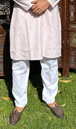 Load image into Gallery viewer, Men's Lucknowi Handcrafted Cotton Chikankari Kurta - HONC0329854