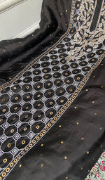 Load image into Gallery viewer, Women's Lakhnavi Handcrafted Pure Organza Silk Chikankari Unstitched Full Suit Material - HONC0313611