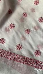 将图像加载到图库查看器中, Women's Lakhnavi Handcrafted Cotton Chikankari Unstitched Kurti Fabric - HONC0284324