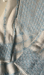 Load image into Gallery viewer, Kashish Women's Lakhnavi Handcrafted Mul Chanderi Chikankari Semi - Stitched Kurta Dupatta Set - HONC0252784