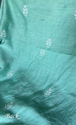 Load image into Gallery viewer, Women's Lakhnavi Handcrafted Munga Silk Unstitched Chikankari Kurta And Dupatta Set- HONC0282382