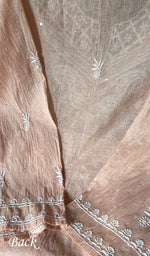 Load image into Gallery viewer, Women's Lakhnavi Handcrafted Mul Chanderi Chikankari Semi Stitched Anarkali And Dupatta Set- HONC0277640