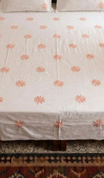 Load image into Gallery viewer, Lakhnavi Handcrafted Cotton Chikankari Bedsheet Set - HONC0373291