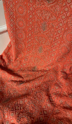 Load image into Gallery viewer, Women's Lakhnavi Handcrafted Pure Silk Georgette Chikankari Suit Material - HONC0270820